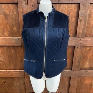 Jones New York Dark Blue Quilted Vest